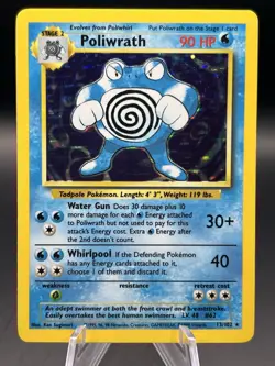 Poliwrath 013/102 Base Set Holo Pokemon TCG - Image 1
