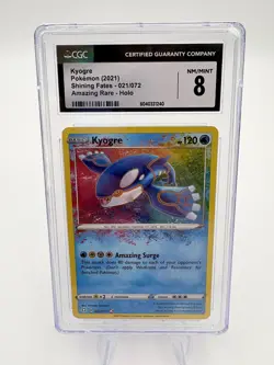 Pokemon 2021 Kyogre Shining Fates 021/072 Amazing Rare Holo Pokemon Card CGC 8 - Image 1