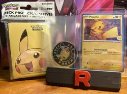 Pokemon Day 2026. Pikachu Stamped Promo w/Coin & Pikachu Sleeves (ultra-pro).NM+ - Image 1
