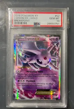 2016 Pokemon XY Espeon BreakPoint PSA 10 Pop 76 - Image 1