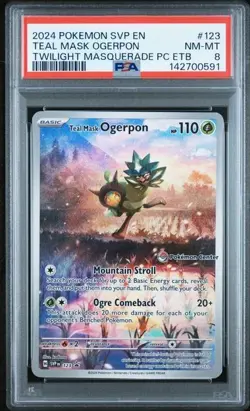 Teal Mask Ogerpon 123 Sv: Promo Cards POKEMON CENTER - PSA 8 NM MT - Image 1