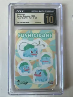 CGC Pristine 10 Bulbasaur Sealdass Fancy Graffiti #20 Japanese Pokemon - Image 1