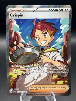 Pokemon TCG Crispin 164/142 Stellar Crown Holo Ultra Rare Trainer - Image 1