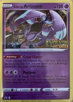 NM-Mint Galarian Articuno - SWSH123 - Prerelease Promo Pokemon SWSH Black Star P - Image 1