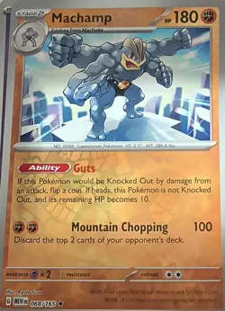 Machamp 068/165 Rare 151 Pokemon Reverse Holo Near Mint - Image 1