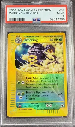 2002 Pokemon Expedition 32 Weezing Reverse PSA 9 Mint - Image 1