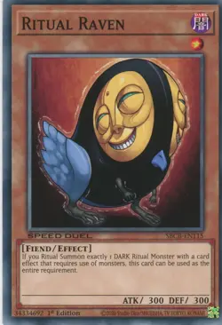 Yugioh Ritual Raven SBCB-EN115 Speed Duel Common NM x3 Play Set - Image 1