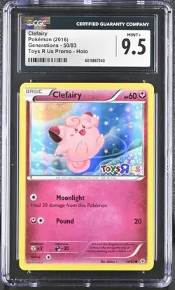 CGC 9.5 CLEFAIRY 50 TOYS R US GENERATIONS POKEMON MINT + - Image 1