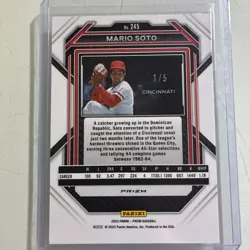 2023 Prizm Mario Soto Black Gold Shimmer /5 #245 - Image 2