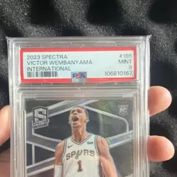 Panini 2023-24 Spectra Victor Wembanyama #195 International Prizm PSA 9 Spurs - Image 2