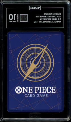 One Piece Dracule Mihawk Manga OP14-119 The Azure Sea's Seven TAG 10 English - Image 2