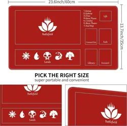 "MTG Playmat Stitched with Magic Zone Non-Slip Rubber Backing Printing Commander - Image 2