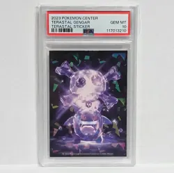 2023 Pokemon Center Terastal Sticker Terastal Gengar Holo Foil PSA 10 - Image 1