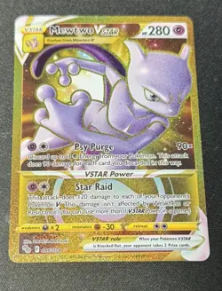 Pokemon TCG Pokemon Go 086/078 Mewtwo VSTAR Secret Rare Gold - NM - Image 1