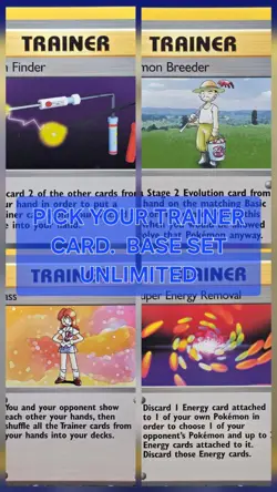 PICK YOUR CARD - Pokemon Base Set Unlimited Trainer Cards 1999 WOTC - Image 1