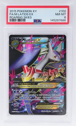 2015 Pokemon XY Roaring Skies M Latios EX #102 PSA 8 NM-MT Full Art - Image 1