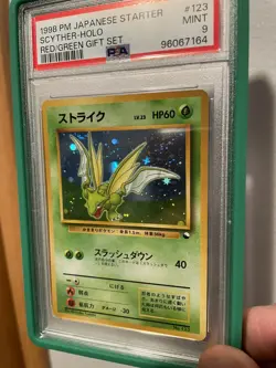 PSA 9 Pokemon 1998 Japanese Red/Green (Gift Set) Promo Scyther Holo #123 - Image 3