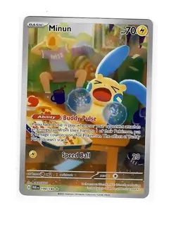 Pokemon TCG Minun 194/182 Full Art Special Illustration Rare Paradox Rift - Image 1
