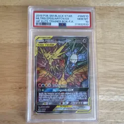 Pokemon Moltres Zapdos Articuno GX TAG TEAM SM210 Black Star Promo Holo PSA 10 - Image 1