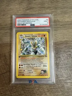 Giovanni’s Machamp 1st Edition Holo 2000 Pokemon Gym Challenge #6 PSA 9 - Image 1