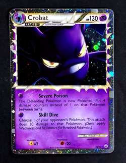 2010 Pokemon CROBAT PRIME Unleashed Set HOLO Ultra Rare HGSS Series Card 84/95 - Image 3