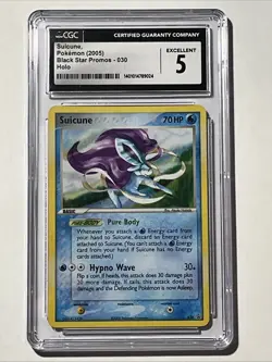 CGC 5 Holo full SWIRL Suicune Black Star Pokemon Ex Promo Card 030 2005 - Image 1