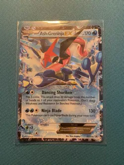 Pokemon Ash-Greninja EX Black Star Promo Holo Card TCG XY133 MP - Image 1