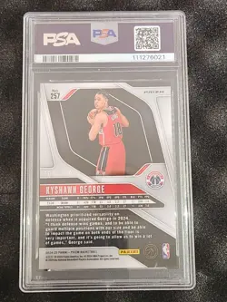 2024-25 Panini Prizm Kyshawn George RC Rookie Purple Ice /149 PSA 9 - Image 2