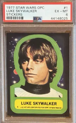 POP 2 PSA 6 RC Luke Skywalker 1977 O-Pee-Chee OPC Star Wars Stickers #1 Rookie - Image 1