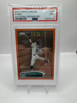 2012 Topps Chrome Ichiro Suzuki #100 Orange Refractor PSA 9 Seattle Mariners - Image 1