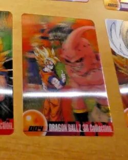 DRAGON BALL Z DBZ MORINAGA WAFER JAPANESE CARDDASS CARD 3D CARTE 004 JAPAN MINT - Image 1