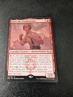 1x Jaxis, the Troublemaker MTG Streets of New Capenna NM Magic Regular - Image 1