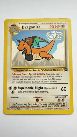 Pokemon TCG Dragonite Black Star Promo Card #5 Vintage 1999 - Image 1