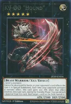 1x K9-00 "Hound" - 1st Edition NM Eng YuGiOh - Justice Hunters - Image 1