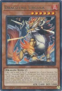 1x Dracotail Urgula - 1st Edition NM Eng YuGiOh - Justice Hunters - Image 1