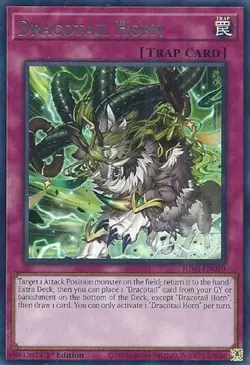 1x Dracotail Horn - 1st Edition NM Eng YuGiOh - Justice Hunters - Image 1