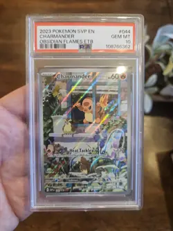 Charmander 044 PSA 10 2023 Holo Scarlet & Violet Promo Obsidian Flames ETB Card - Image 1