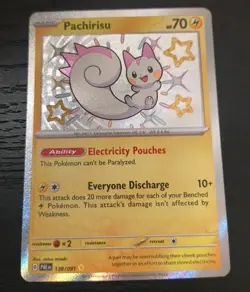 Pokemon Paldean Fates Pachirisu Holo Rare Card 138/091 NM - Image 1