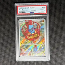 Riolu Pokemon Card 010 Me: Mega Evolution Promo 80 HP Holo PSA 8 English 2025 - Image 1