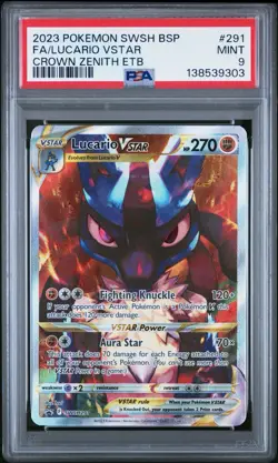 Lucario VSTAR SWSH291 SWSH: Sword & Shield Promo Cards Holo PSA 9 MINT - Image 1