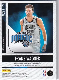 2024-25 Franz Wagner - Panini Silhouette Basketball Quad Patch 6/25 - Image 2