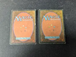 2x Forest Revised + 4th Edition SIGNED Christopher RUSH RARE MP MTG - Image 2