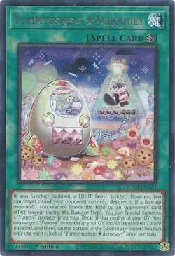1x YummyusmentAcroquey - 1st Edition NM Eng YuGiOh - Justice Hunters - Image 1