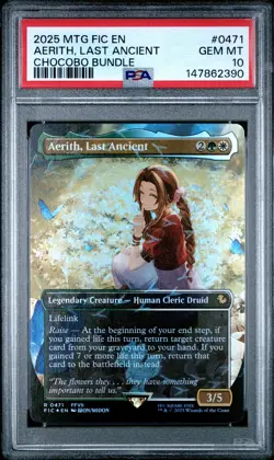2025 MTG FINAL FANTASY COMMANDER CHOCOBO BUNDLE AERITH, LAST ANCIENT PSA 10 - Image 1