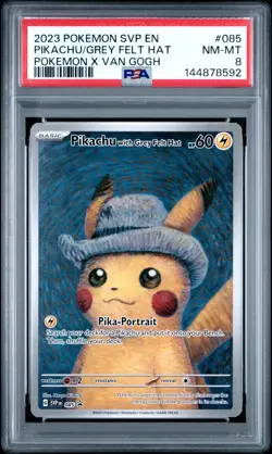 Carte Pokemon Pikachu with Grey Felt Hat POKEMON X VAN GOGH PSA 8 - Image 2