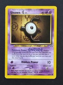 Pokemon Unown [E] 67/75 Neo Discovery Basic Regular Common 40HP Hidden Power - Image 1