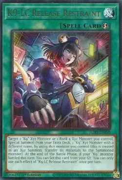 1x K9-LC Release Restraint - 1st Edition NM Eng YuGiOh - Justice Hunters - Image 1