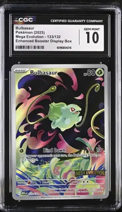 Pokemon 2025 Bulbasaur 133/132 (Mega Evolution Stamped) Promo CGC 10 MINT - Image 1
