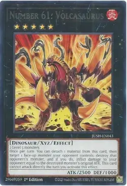 1x Number 61: Volcasaurus - 1st Edition NM Eng YuGiOh - Justice Hunters - Image 1
