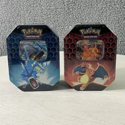 Pokemon Hidden Fates GX Tins Charizard Gyarados Set of 2 New Sealed - Image 1